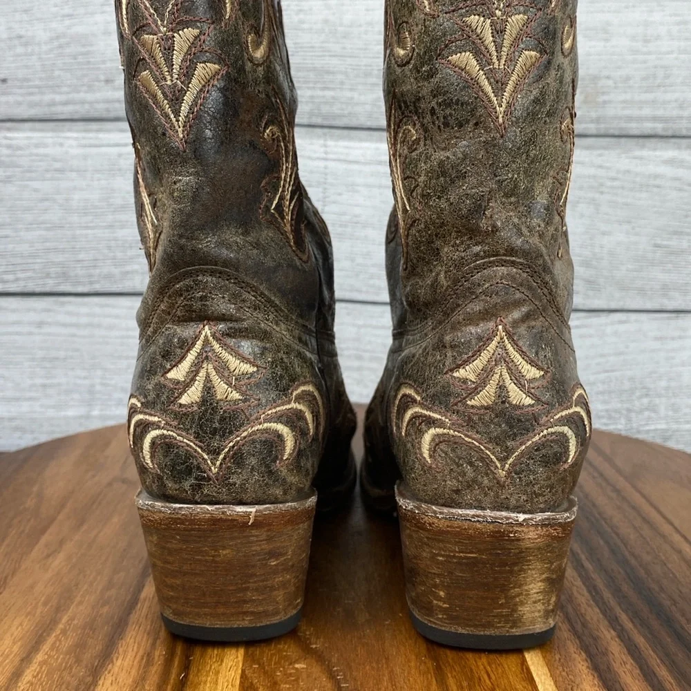 Corral Circle G Distressed Filigree Embroidered Western Boot Women’s Shoe Size 8 - Picture 7 of 15